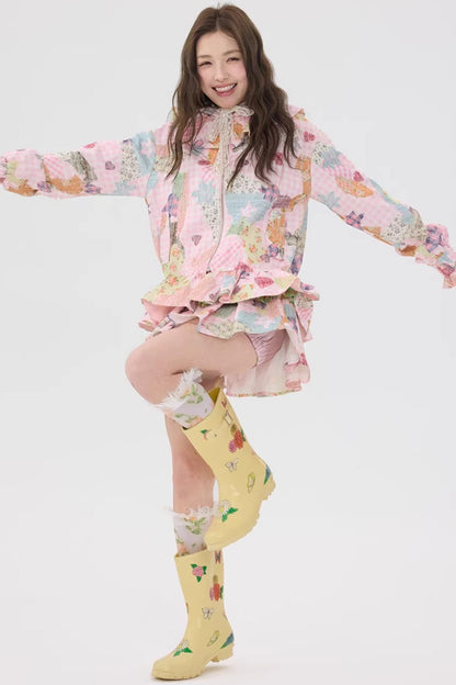 Pink Lace Cardigan Set-Up