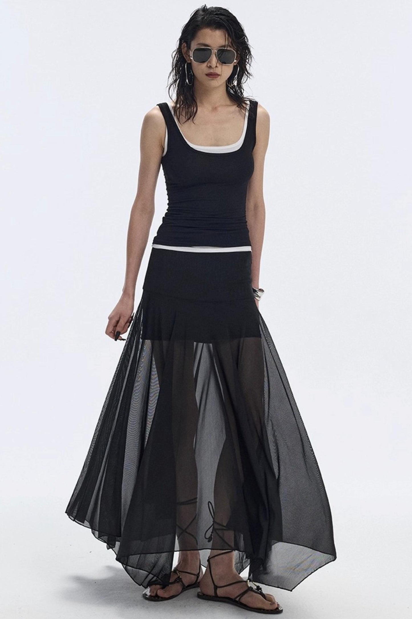 Breathing Black Summer Skirt