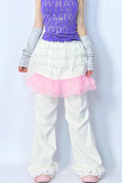 Cute Lace Wide-leg Pants