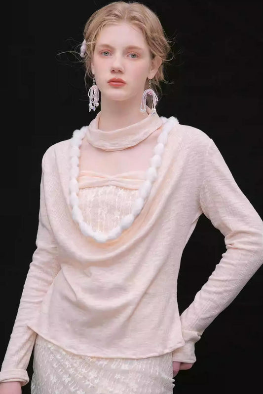 Pink Lace Polka Dot Top Set-Up