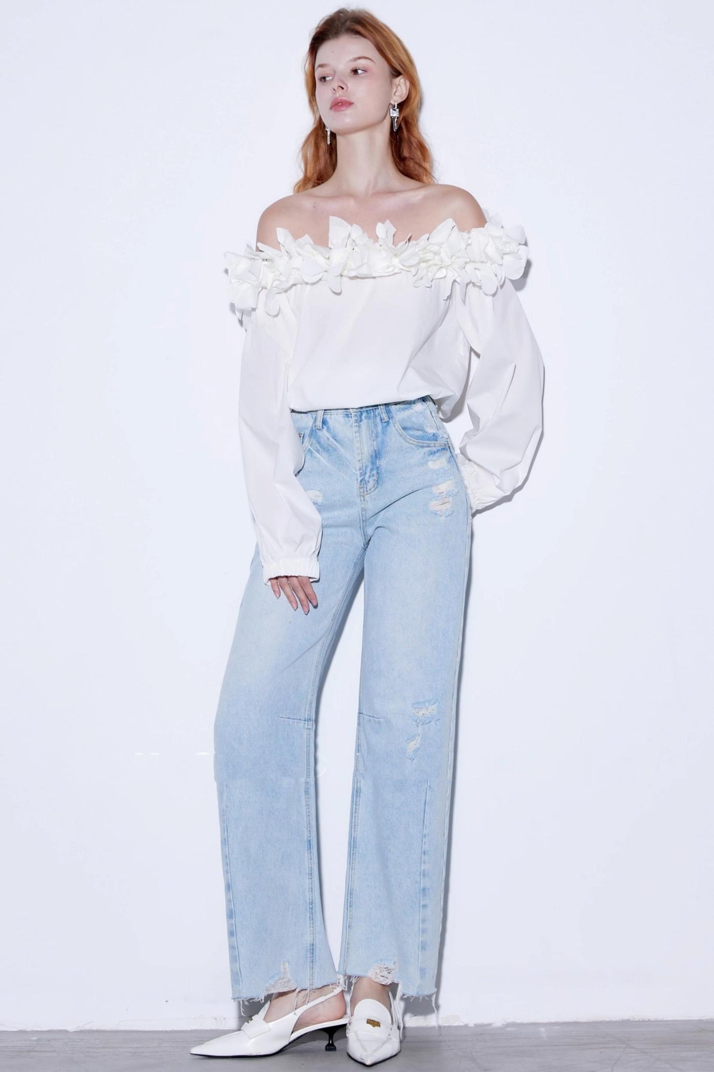 Autumn Blue  High Waist Wide Leg Jeans