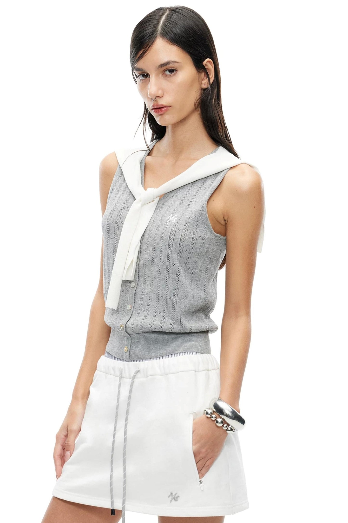 Tencel Linen Color-Blocked Vest