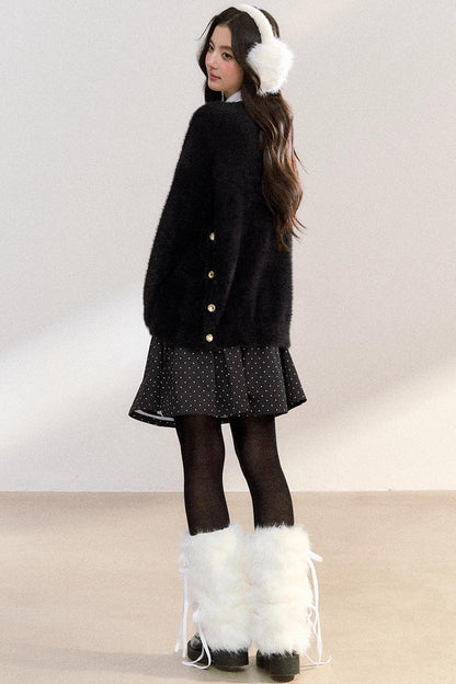 Metal Button Knit Pullover Top