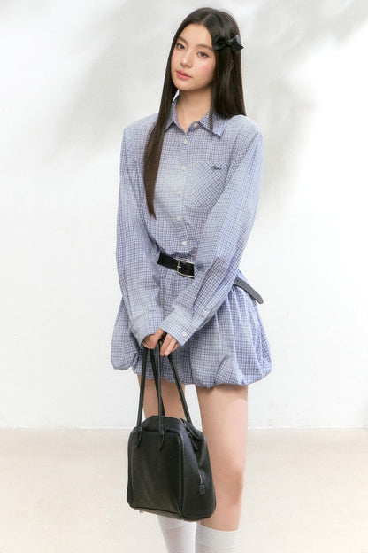 Vintage Plaid Shirt Dress