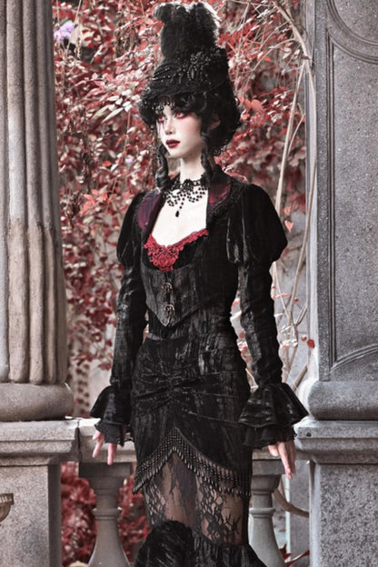 Gothic Court Velvet Cardigan