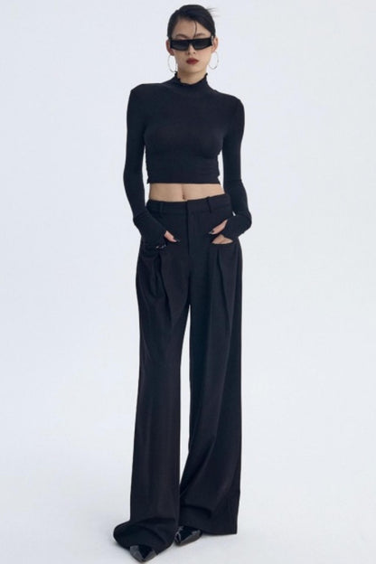 Intellectual Black Pleated Pants