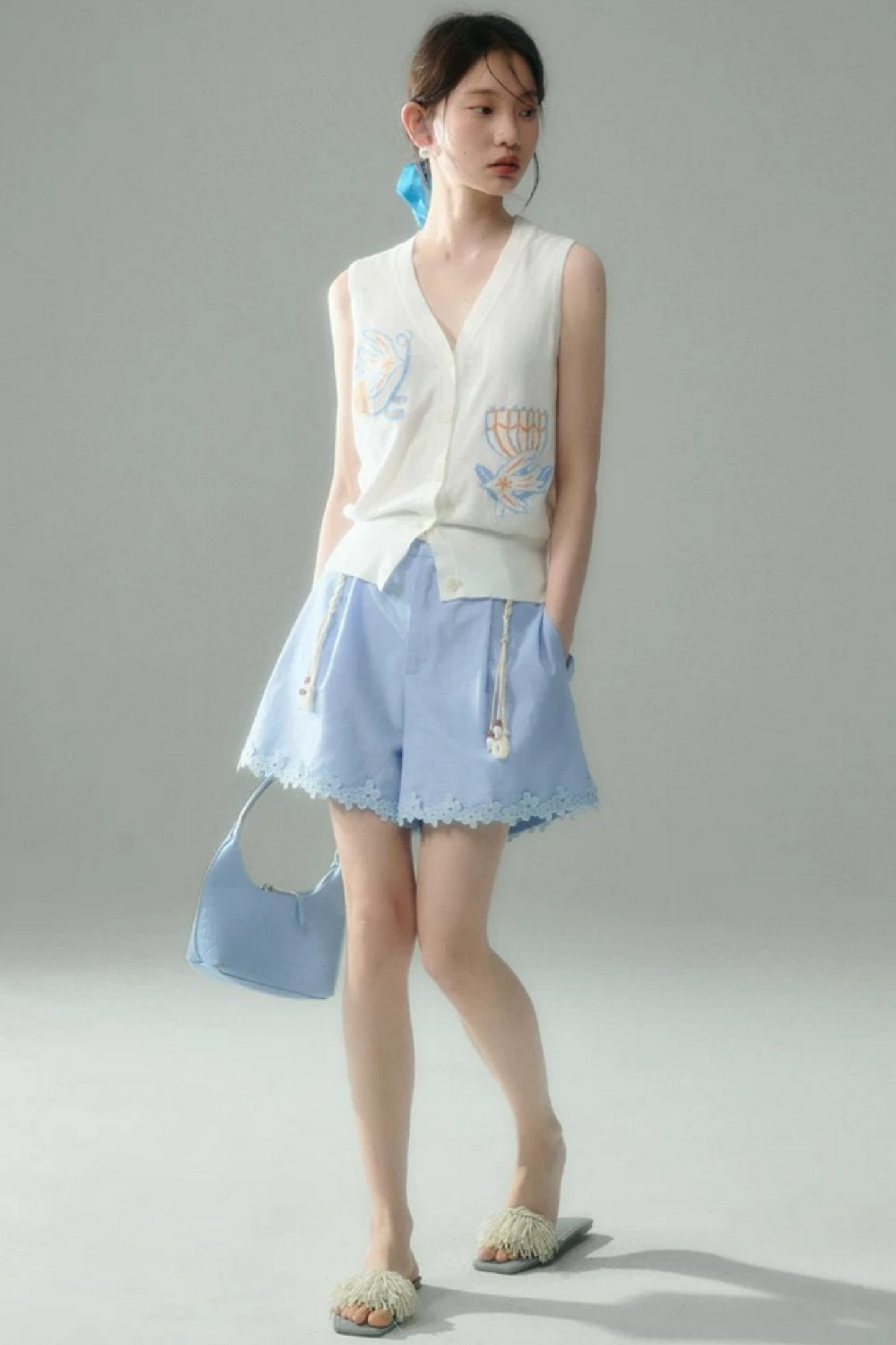 Tencel Lace Patchwork Shorts