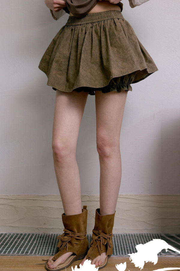 Blue Striped Knit Set With Puffy Skirt Set-Up