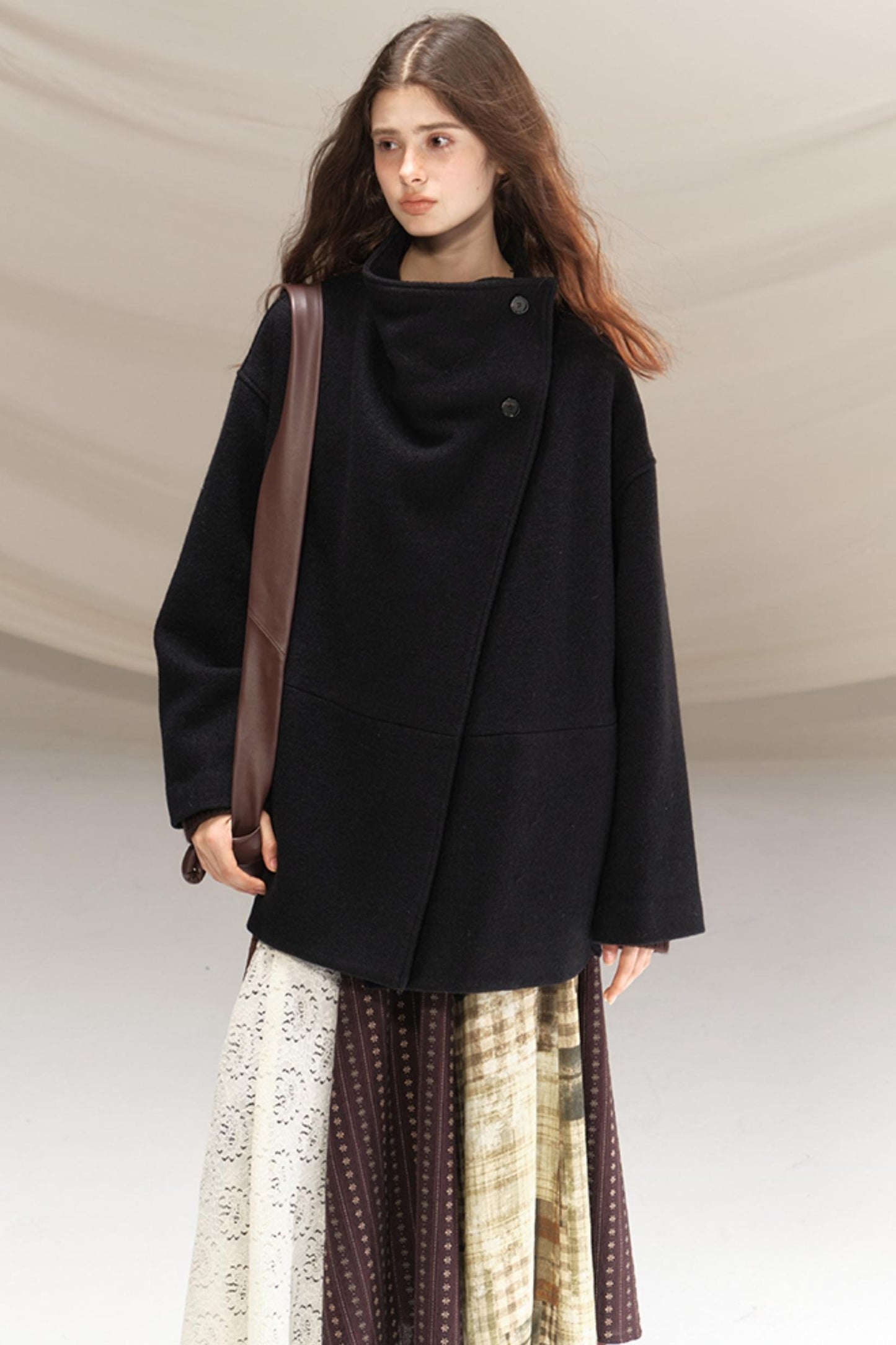 Silent Gallery Black Wool Coat