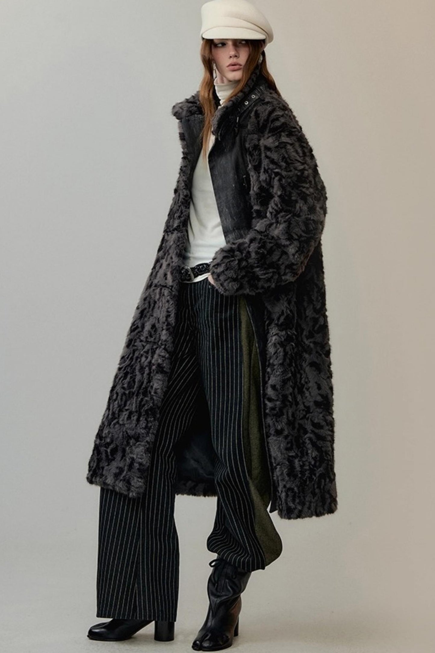 Color-Block High Neck Knit Top