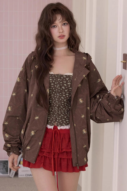 Sweet Fun Print Short Jacket