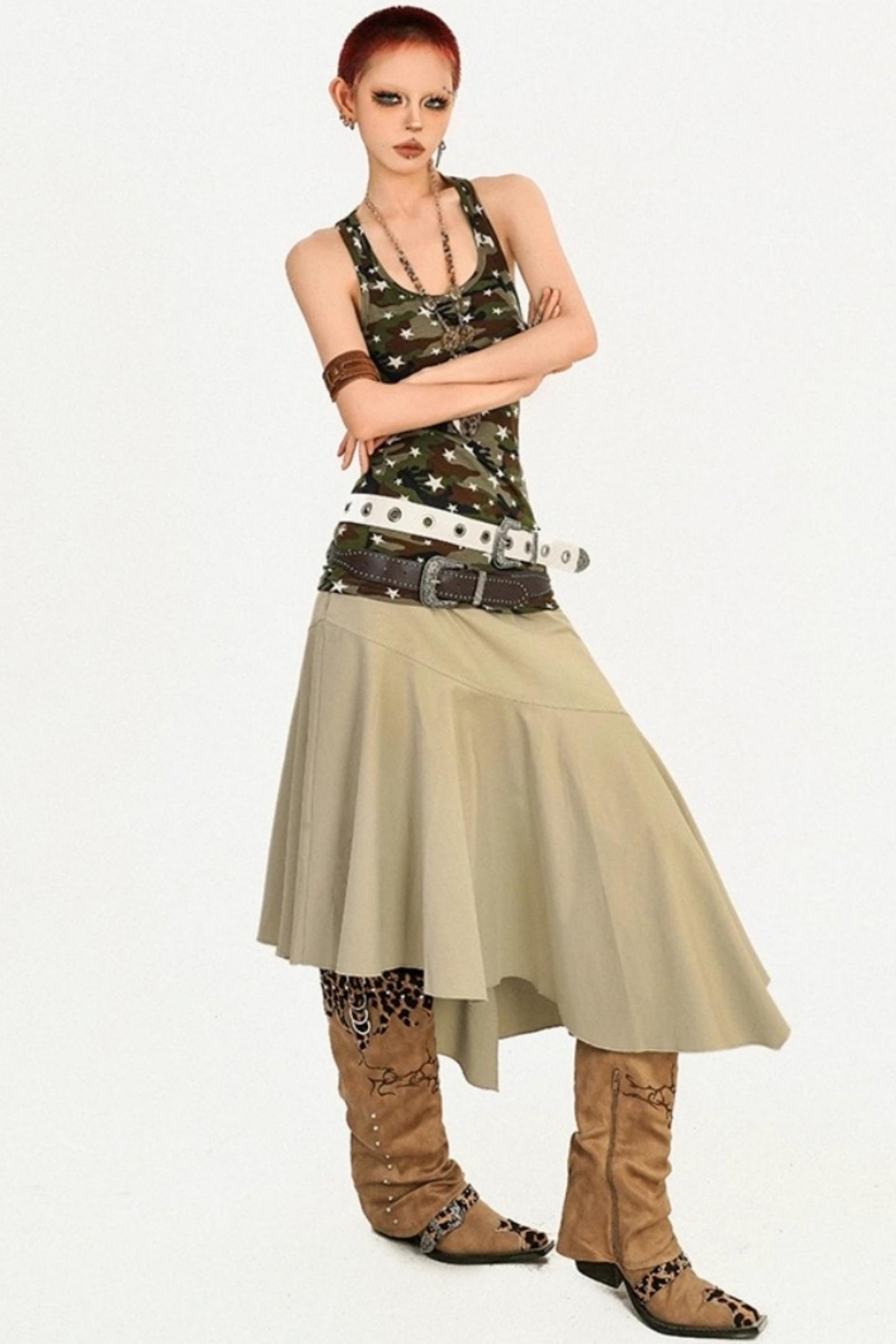 Cool Retro Street Fashion A-Line Skirt
