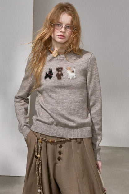 Faux Mink Fur Knit Sweater