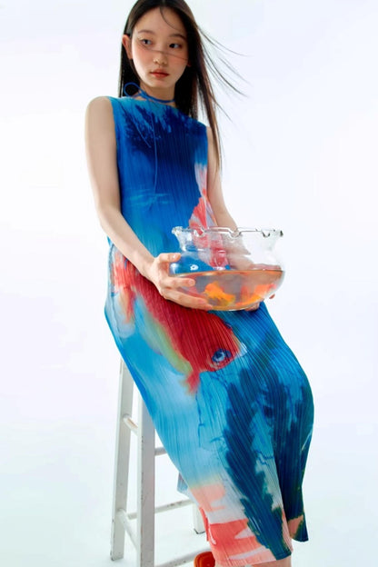 Vintage Goldfish Print Dress