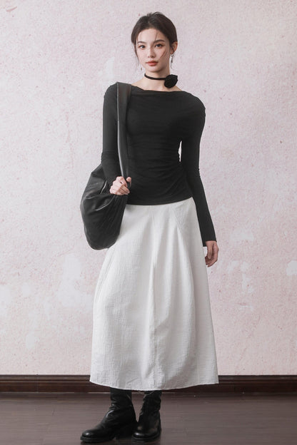 White Irregular Bulb Skirt