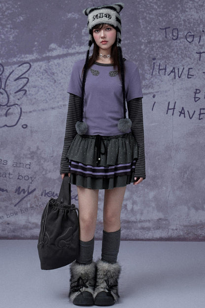 Purple Polka Dot Cake Skirt