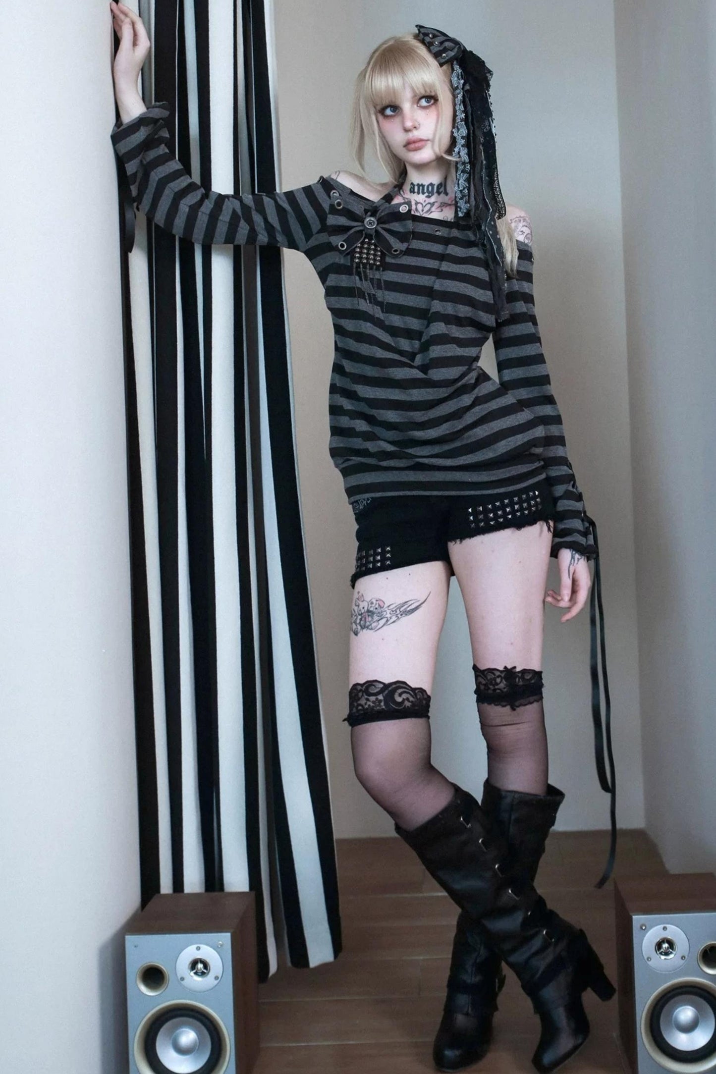 One-Shoulder Striped Top