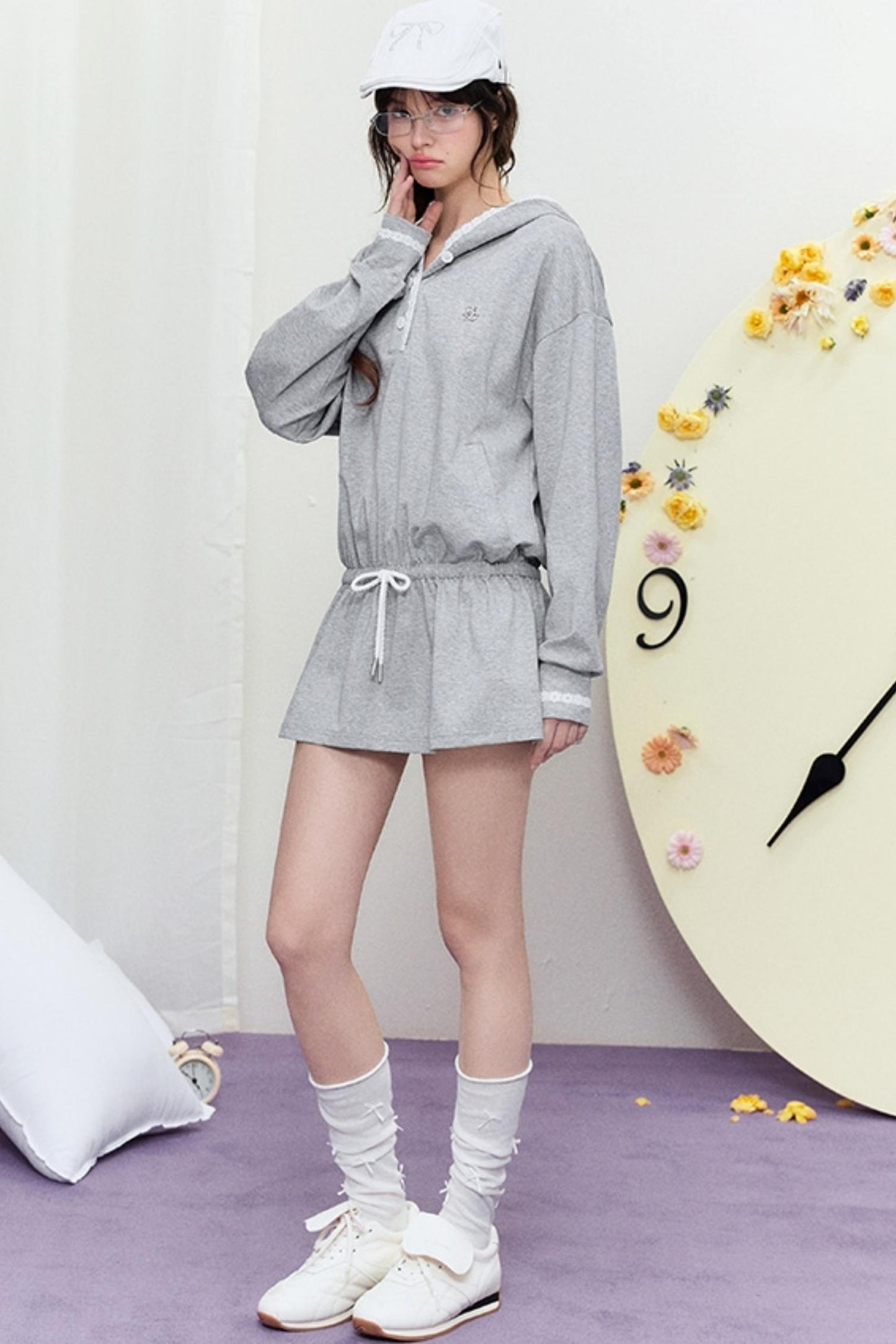 Drape Hoodie Sweater Dress