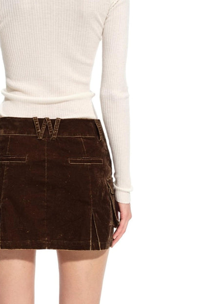 Low-Waisted Hip-Hugging Denim Skirt