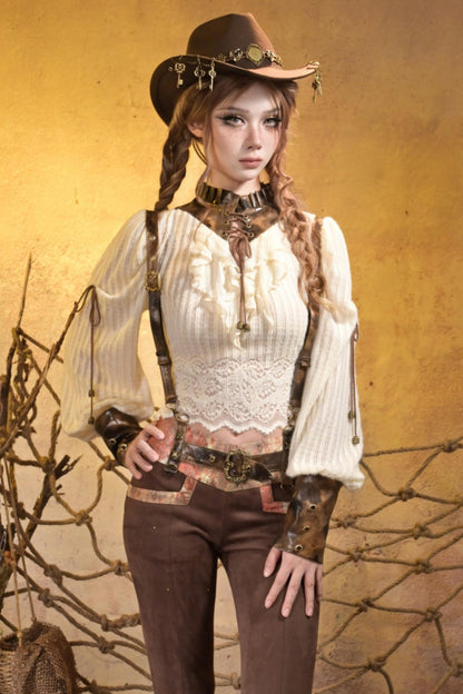 Steampunk Knitted Lace Top