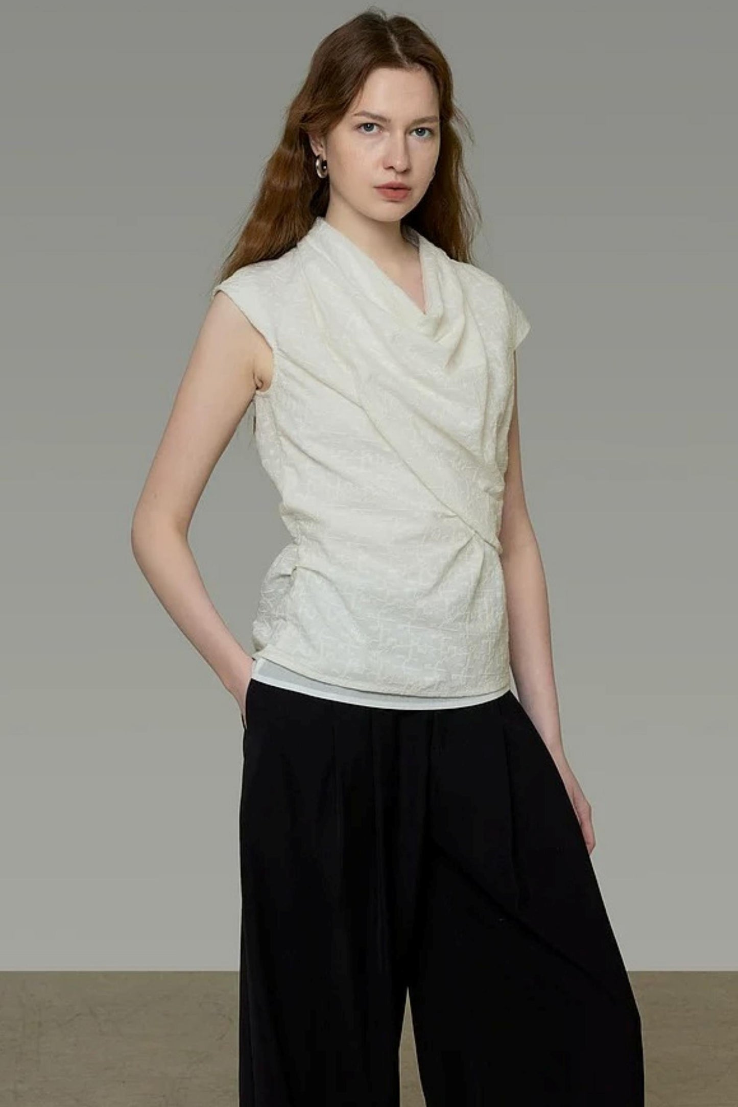 Twist Collar Summer Blouse