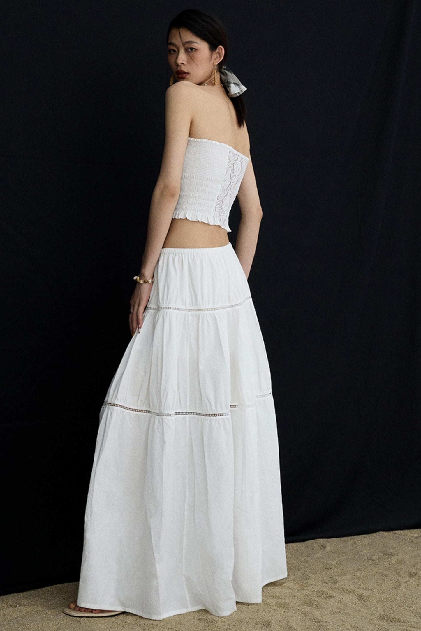 Back Lace Cut-Out Bandeau Top