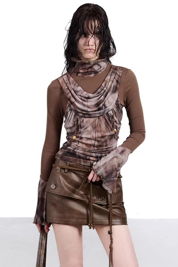 Mesh Paneled Beaded Top