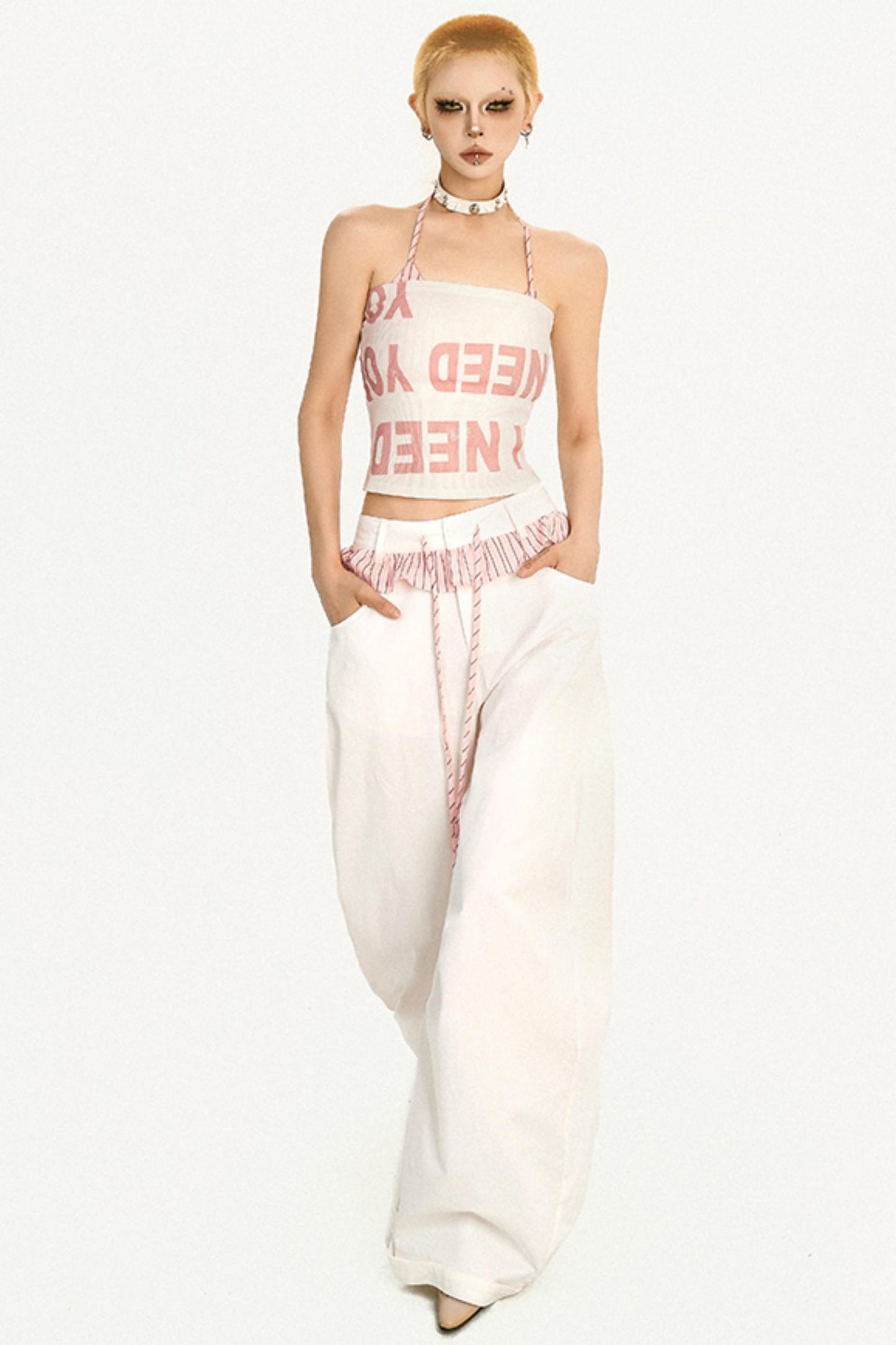 Cool Striped Bustier Tank Set-Up