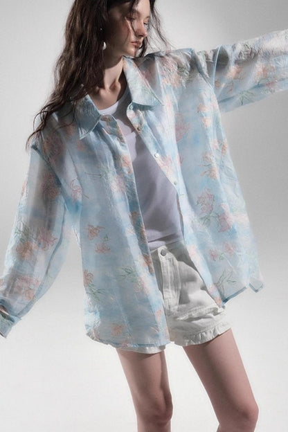 Resort Sunscreen Embroidery Shirt