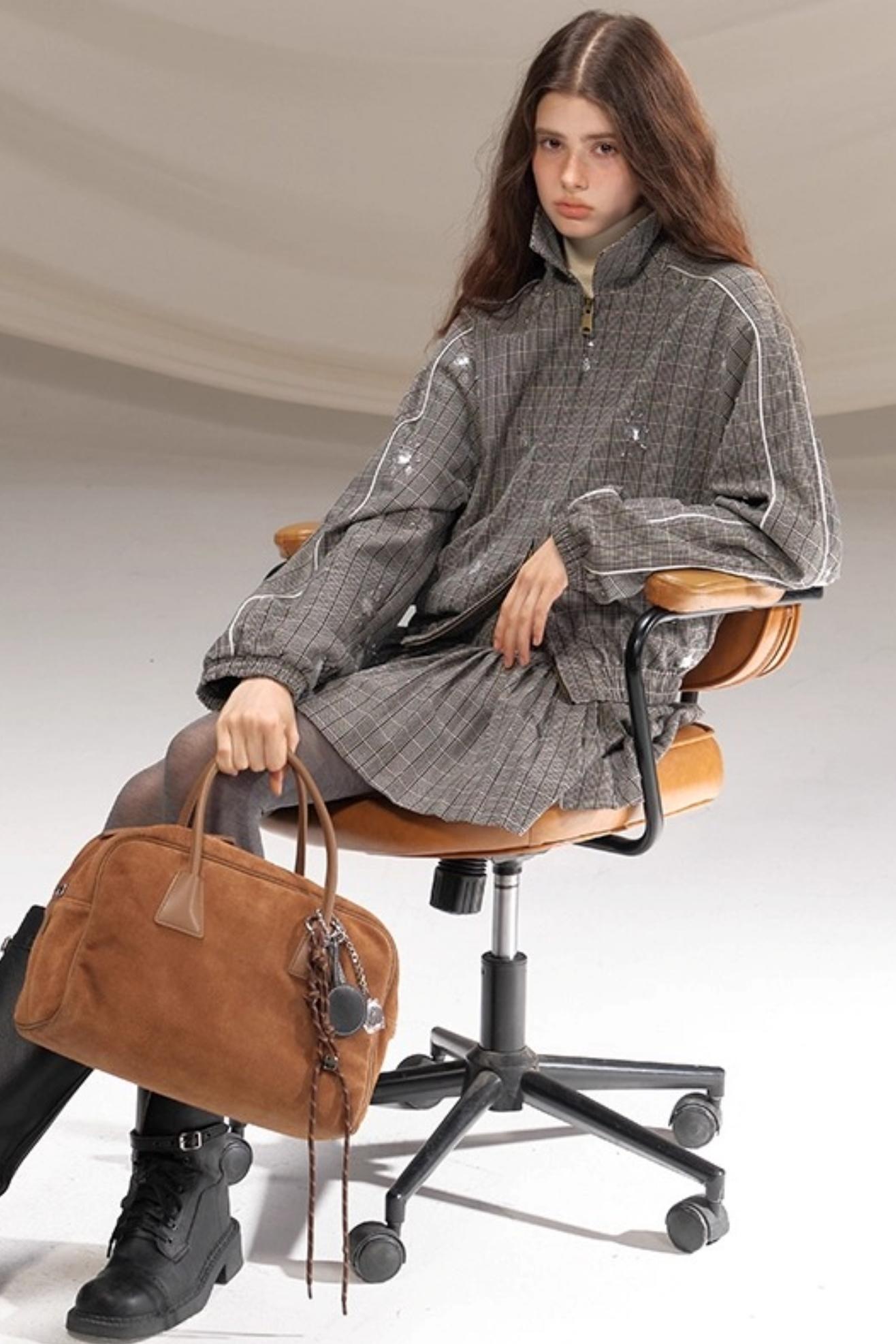 Gray Beaded Academy Jacket Set-Up