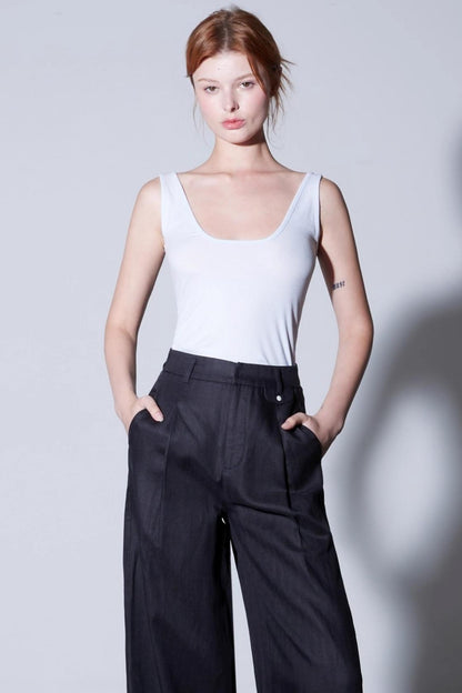 Front and Back High Crater Strip Knit Vest