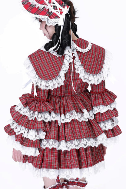 Lolita Style Red Check Dress