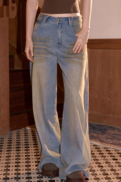 Vintage Smeared Denim Pants