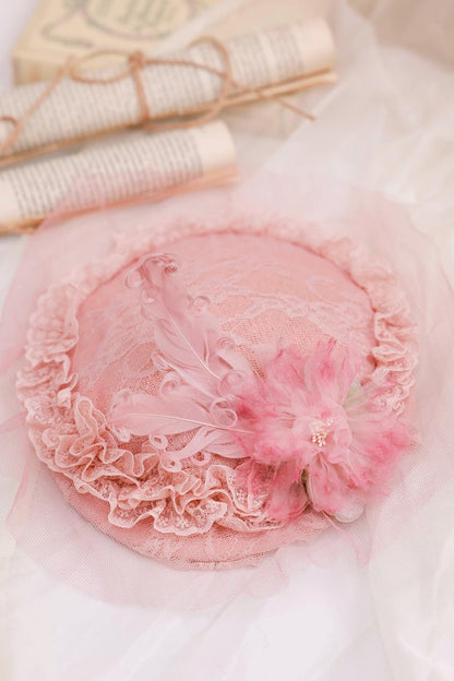 Pink Feather Lace Hair Accessory