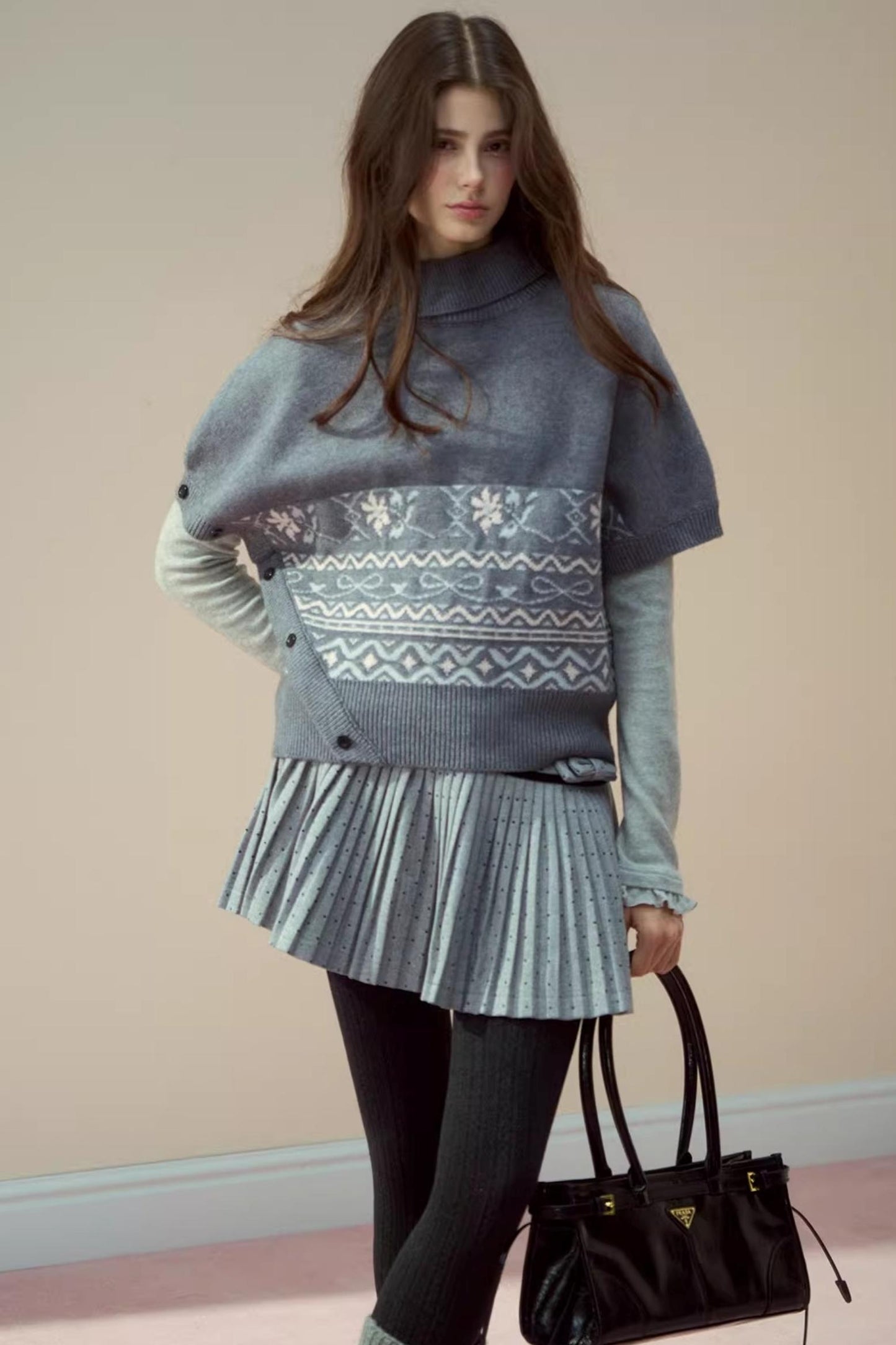 Lapel Cape Sweater