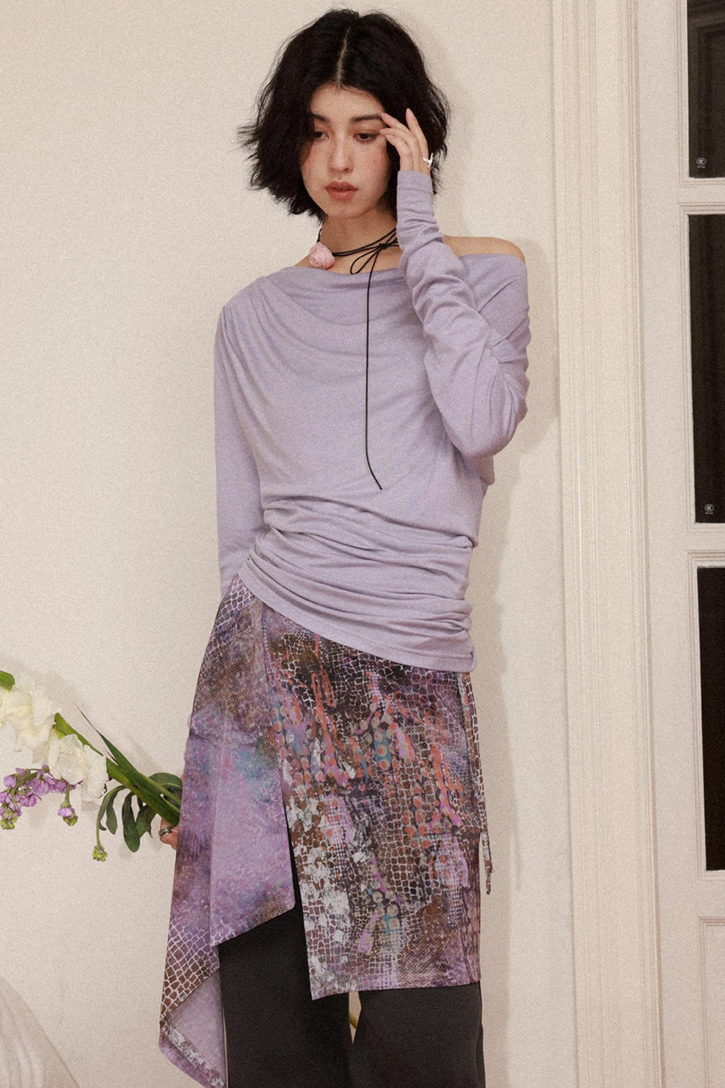 Modal Wool Off-Shoulder Knit Top