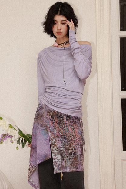 Modal Wool Off-Shoulder Knit Top