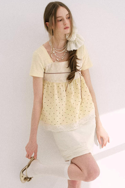 Artist-Designed Beige Bodycon Skirt