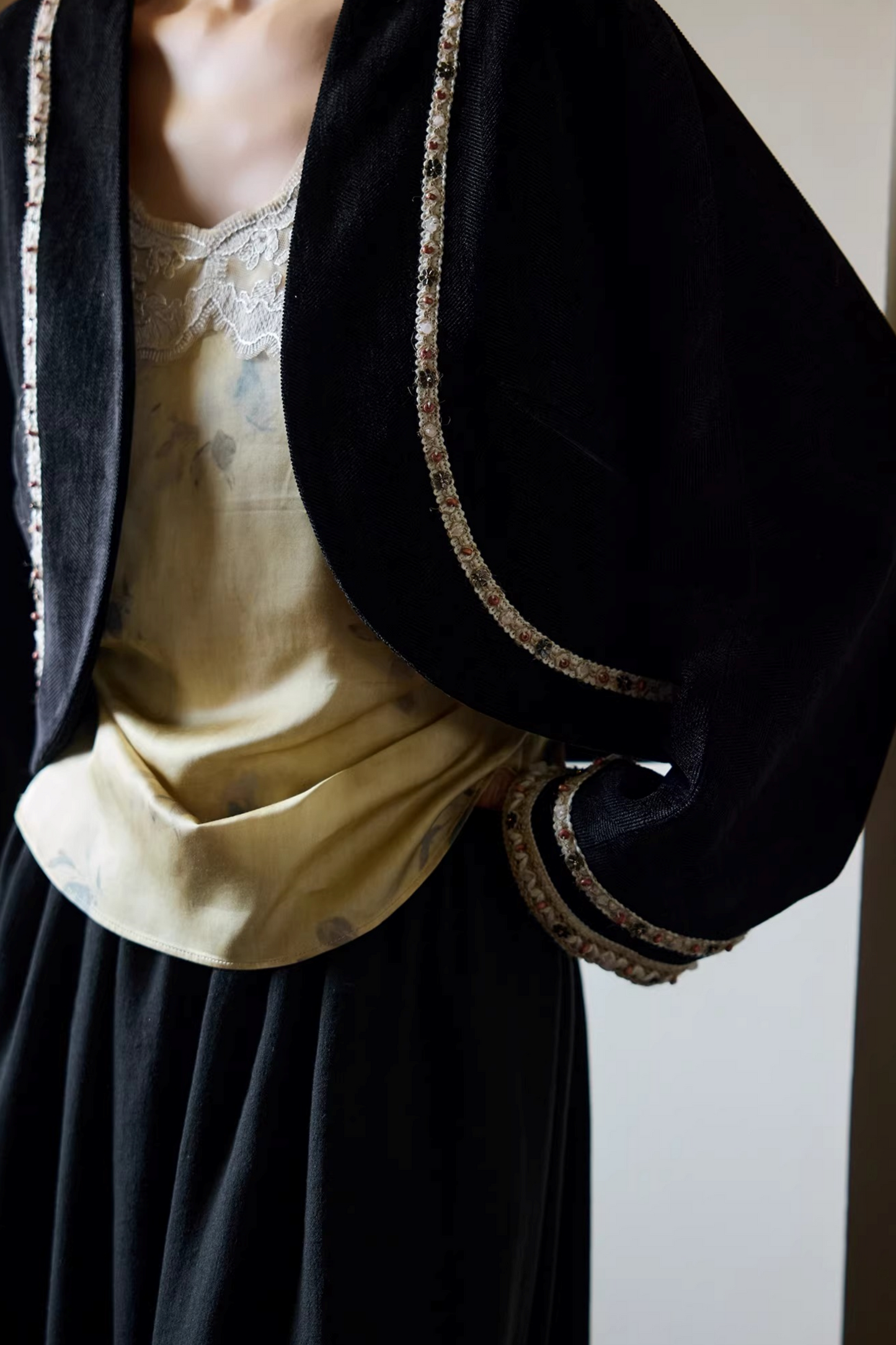 Ethnic Black Cocoon Jacket