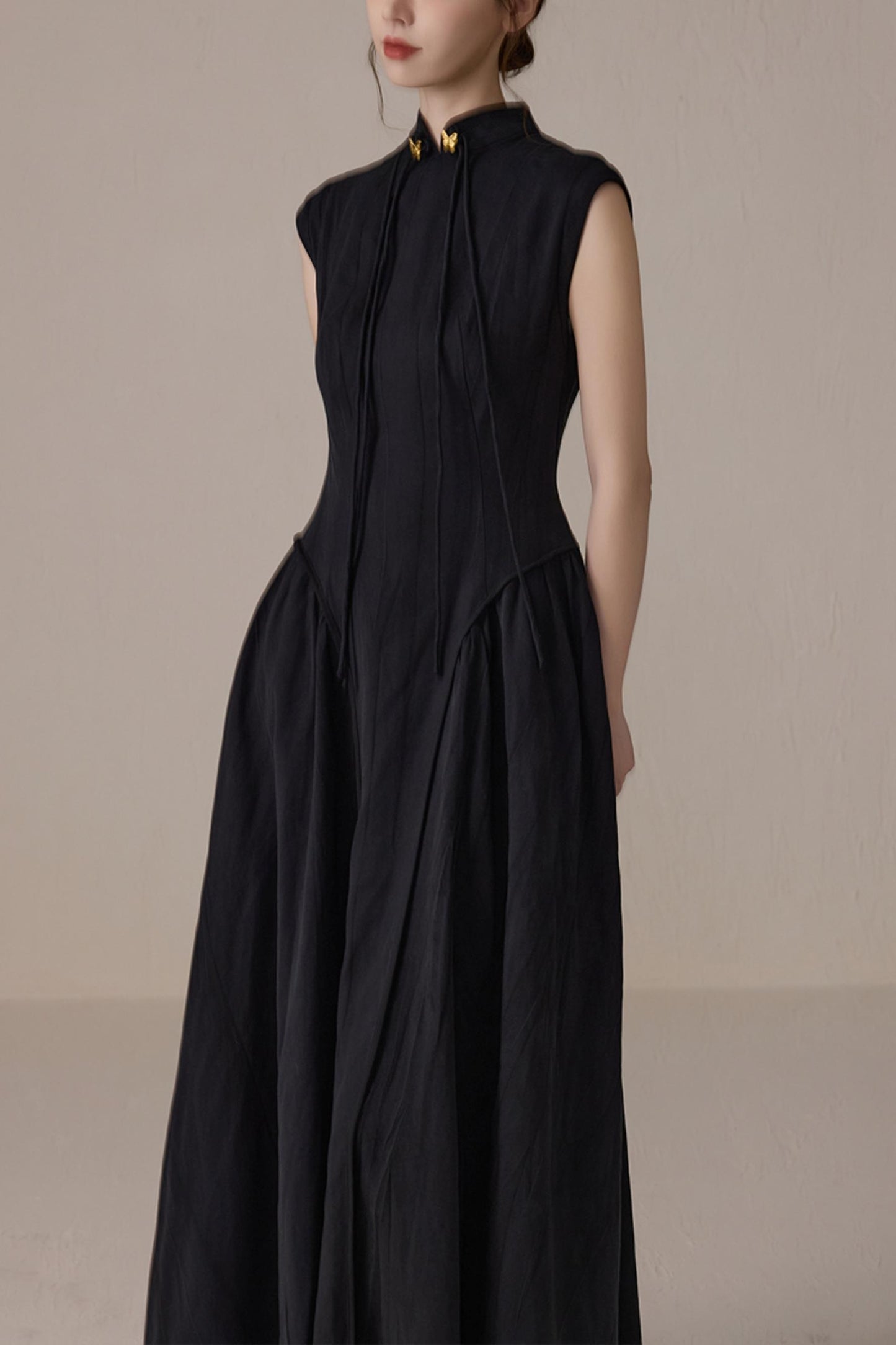 Elegant Black Cheongsam Dress