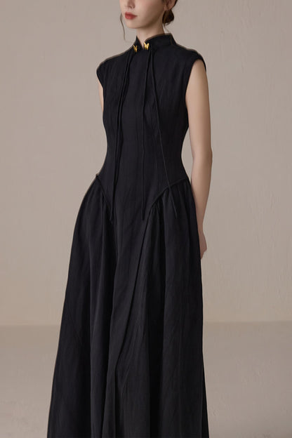 Elegant Black Cheongsam Dress