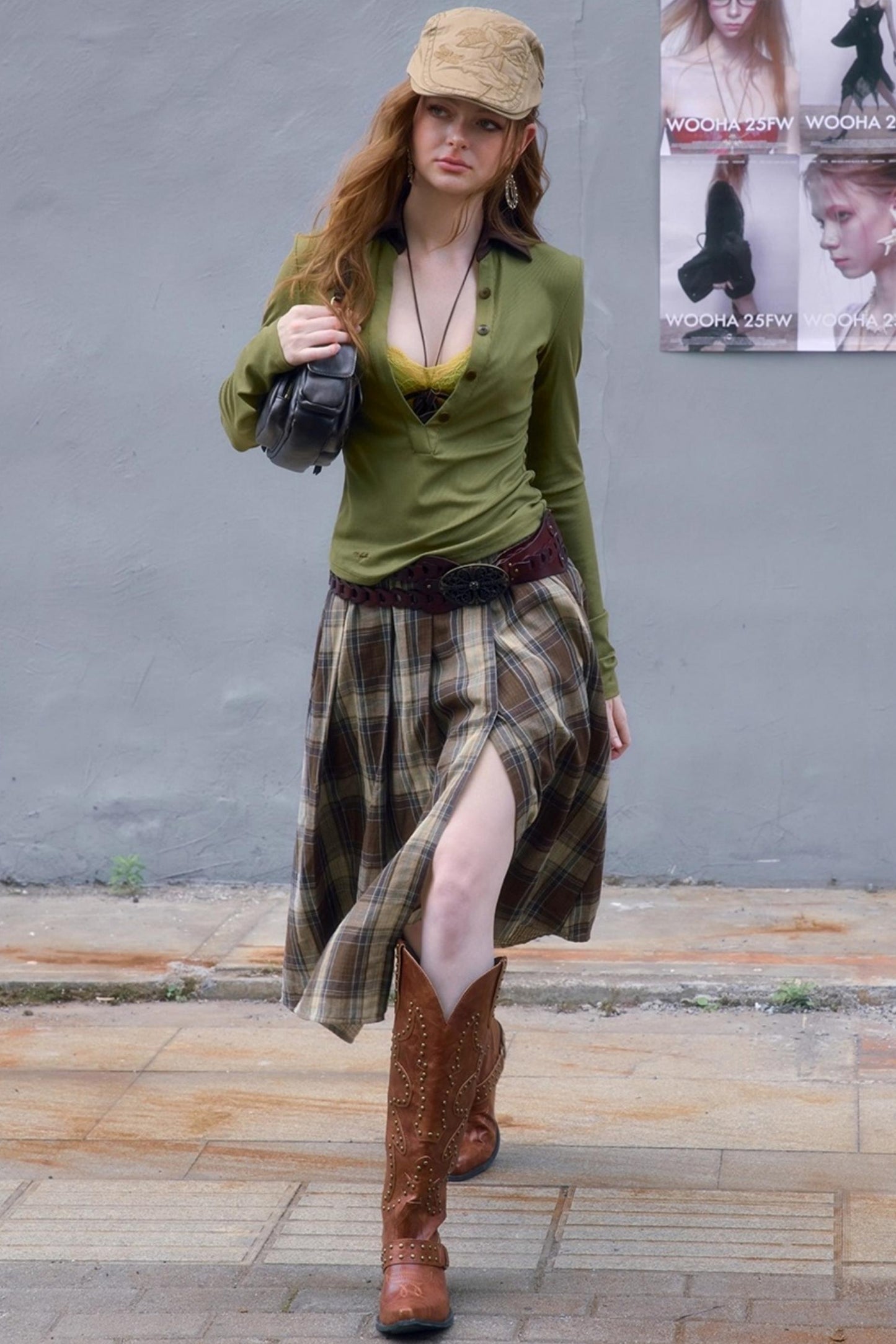 Retro Flowing Midi Skirt