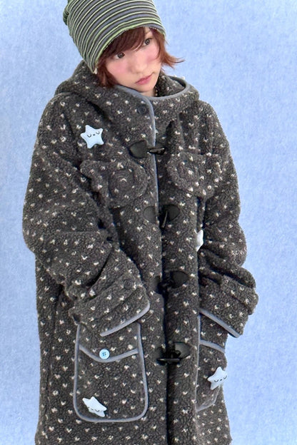 Polka Dot Grey Hooded Jacket
