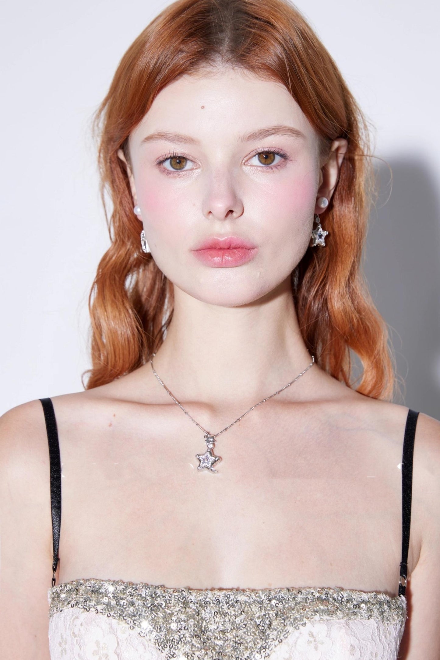 Starry Pavé Zircon Pendant Earrings Set