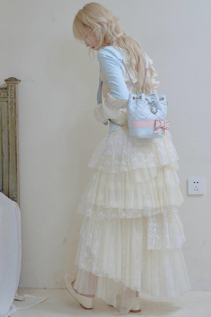 Floral Diamond Bucket Bag