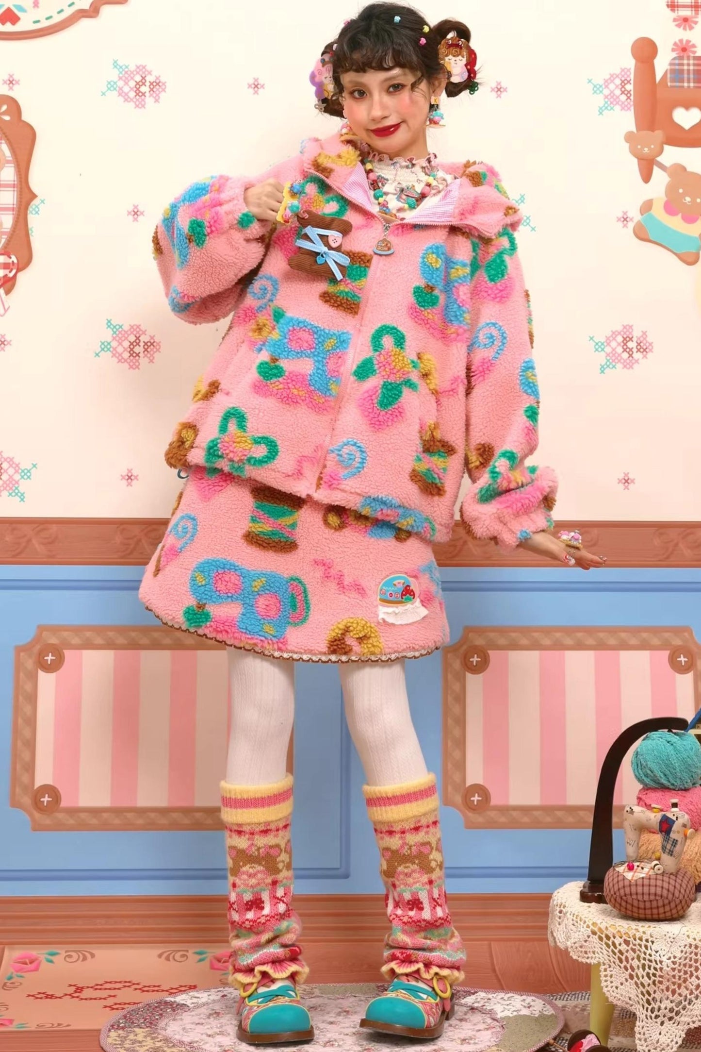 Custom Pink Sherpa Jacket