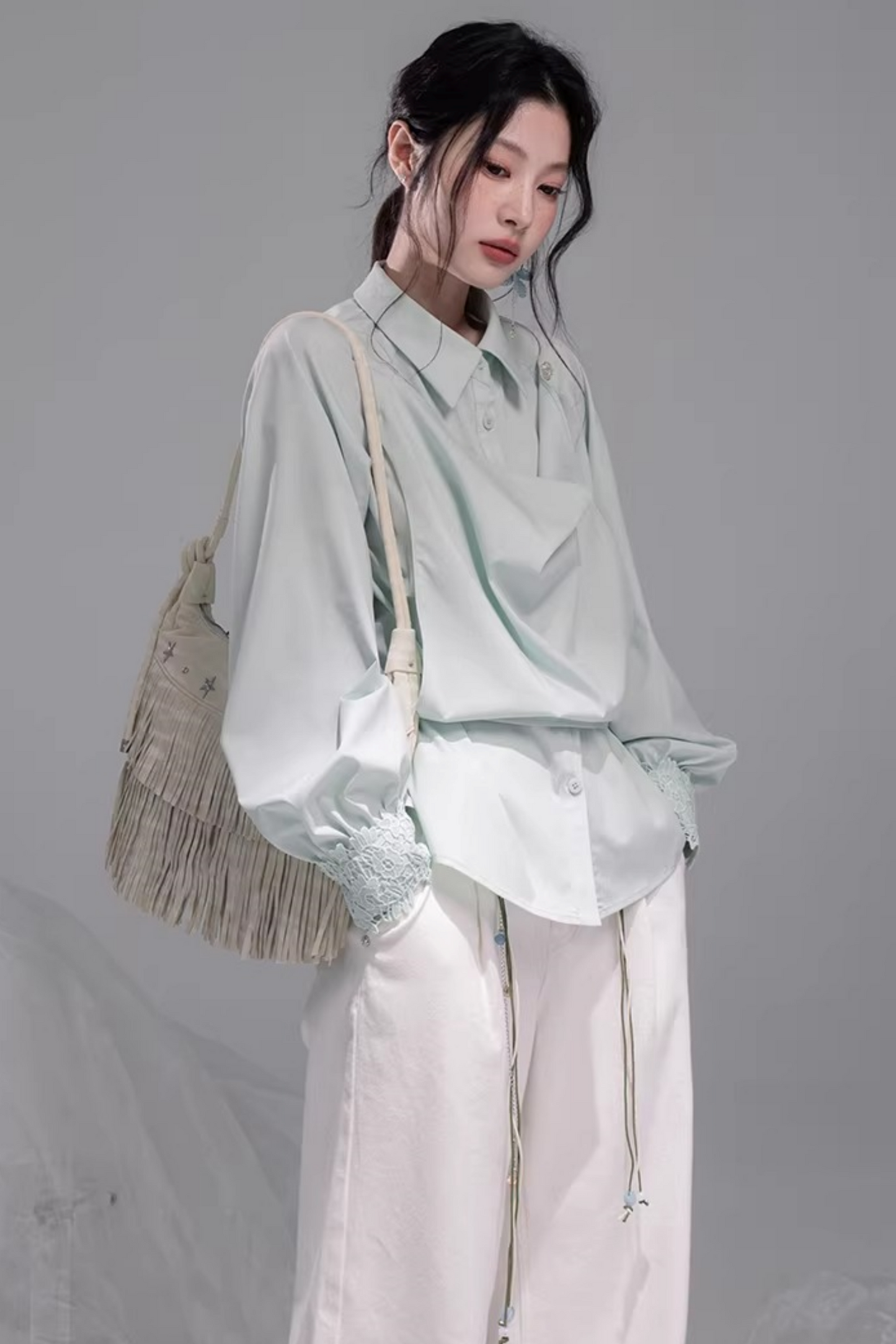 Stone White Lyocell Jeans Set