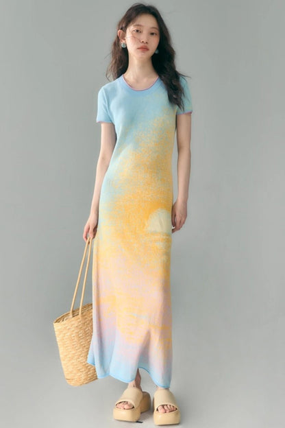 Hand-Painted Knit Dress
