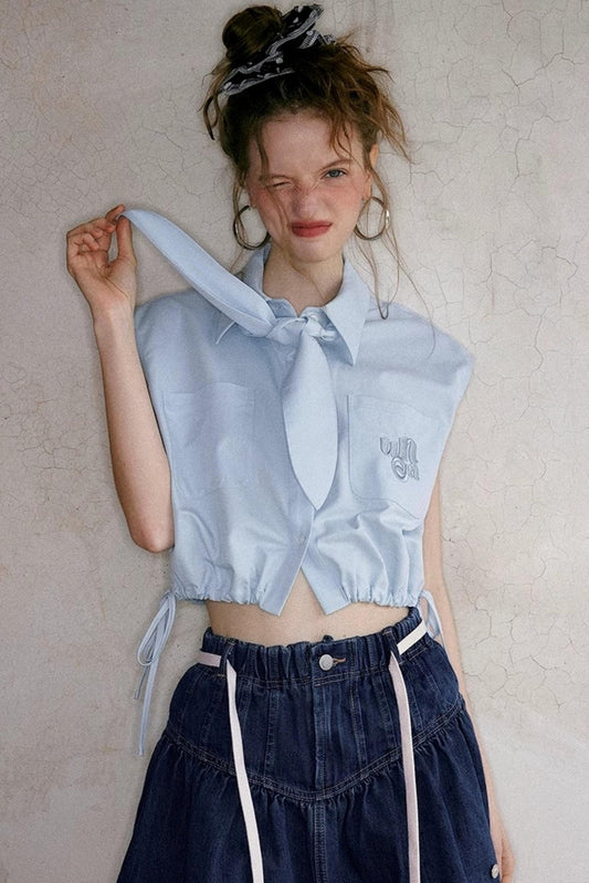 Tie-Back Sleeveless Top