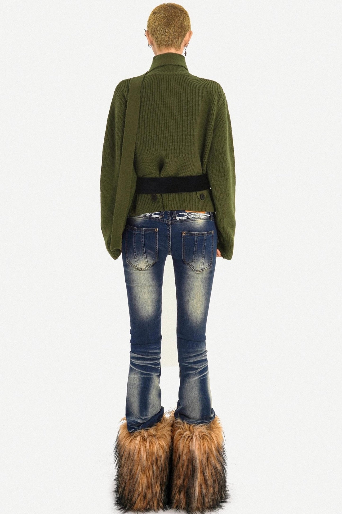 Retro Stand-Up Collar Cardigan